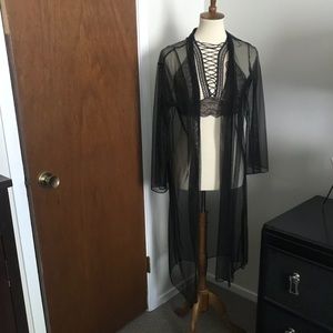 Victoria Secret Black Sheer Robe